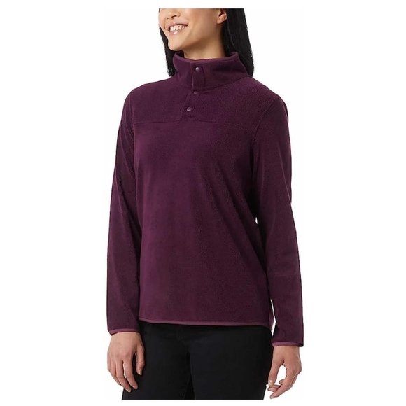 32 Degrees Heat Sweater Womens XL Purple 1/4 Snap Arctic Fleece Sweatshirt - Picture 3 of 15